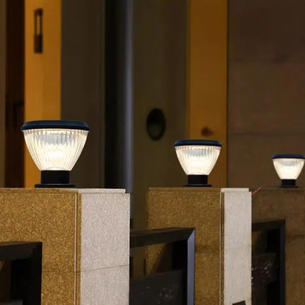 Contemporary Industrial Solar Aluminum PC Round 1-Light Outdoor Post Light For Garden - Image 17