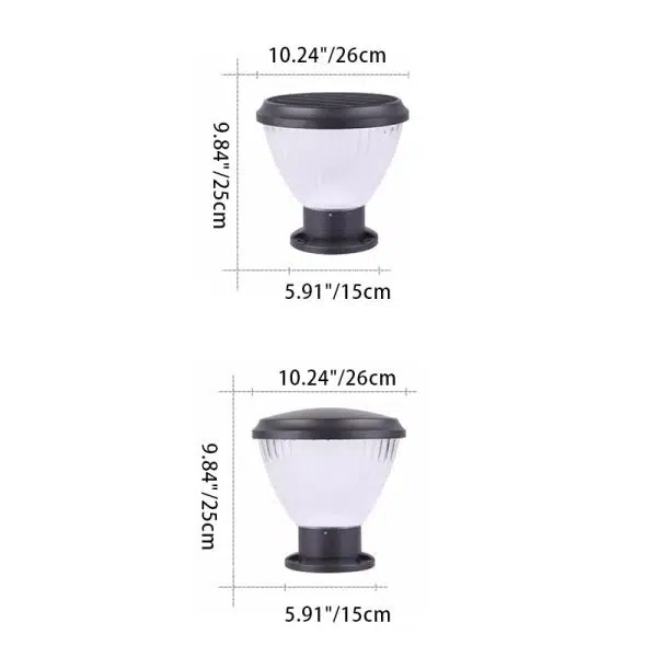 Contemporary Industrial Solar Aluminum PC Round 1-Light Outdoor Post Light For Garden - Image 4