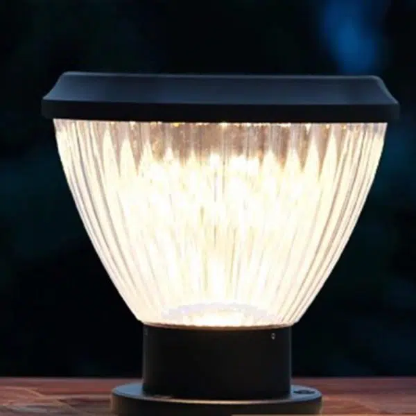 Contemporary Industrial Solar Aluminum PC Round 1-Light Outdoor Post Light For Garden - Image 14