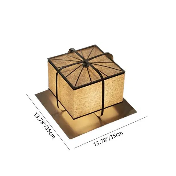 Traditional Japanese Fabric Square Shade 1-Light Outdoor Post Light For Outdoor Patio - Image 5