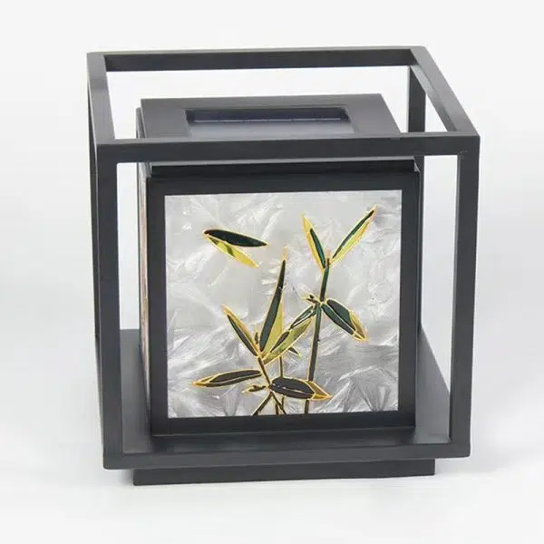 Traditional Chinese Crackle Enamel Bamboo Acrylic Galvanized Steel LED Outdoor Post Light For Garden - Image 16