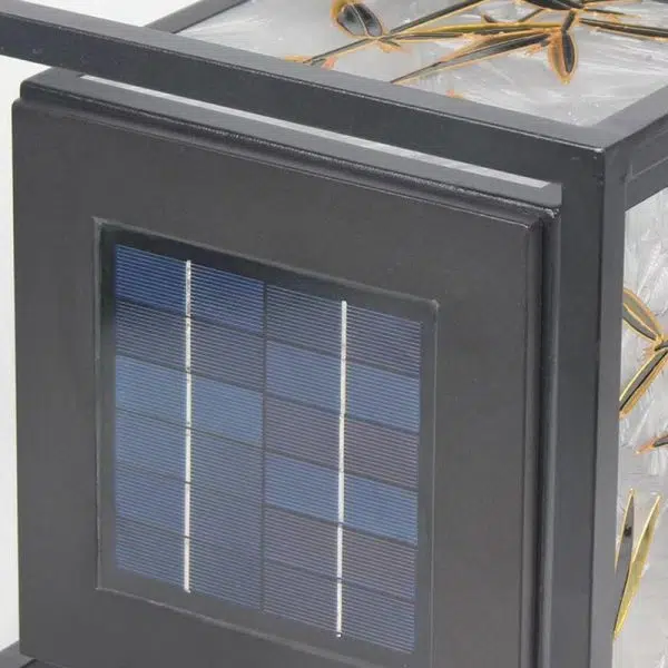 Traditional Chinese Crackle Enamel Bamboo Acrylic Galvanized Steel LED Outdoor Post Light For Garden - Image 8