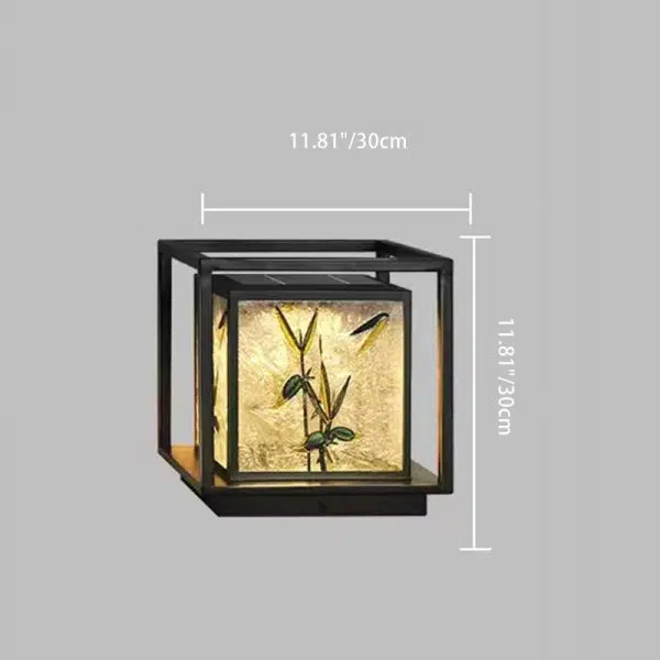 Traditional Chinese Crackle Enamel Bamboo Acrylic Galvanized Steel LED Outdoor Post Light For Garden - Image 5