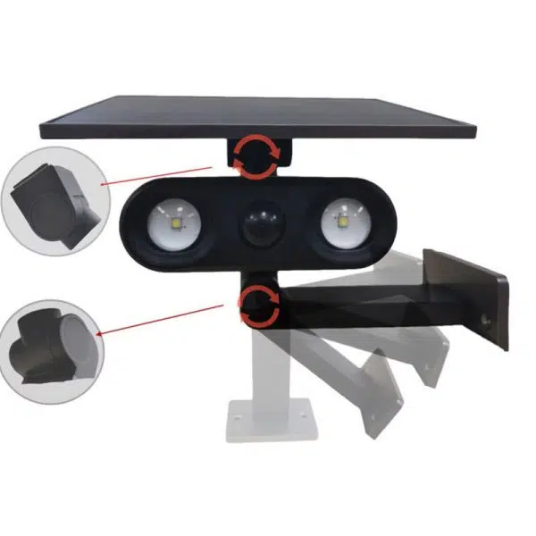 Contemporary Industrial Aluminum ABS Human Body Induction LED Solar Outdoor Wall Sconce Lamp For Garden - Image 5