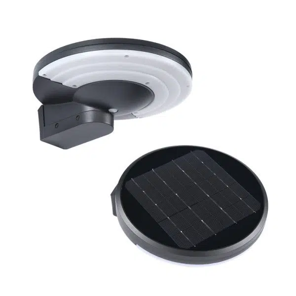 Contemporary Industrial Aluminum Disc Solar LED Wall Sconce Lamp For Outdoor Patio - Image 14