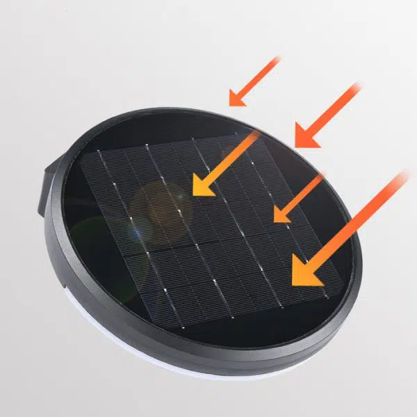 Contemporary Industrial Aluminum Disc Solar LED Wall Sconce Lamp For Outdoor Patio - Image 6