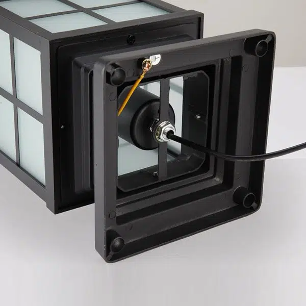 Contemporary Industrial Square Aluminum Frosted Glass 1-Light Outdoor Post Light For Garden - Image 6