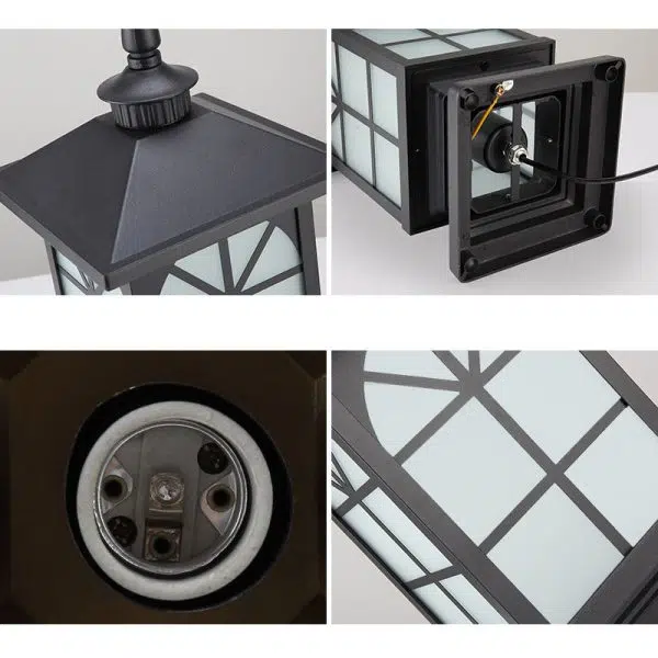 Contemporary Industrial Square Aluminum Frosted Glass 1-Light Outdoor Post Light For Garden - Image 8