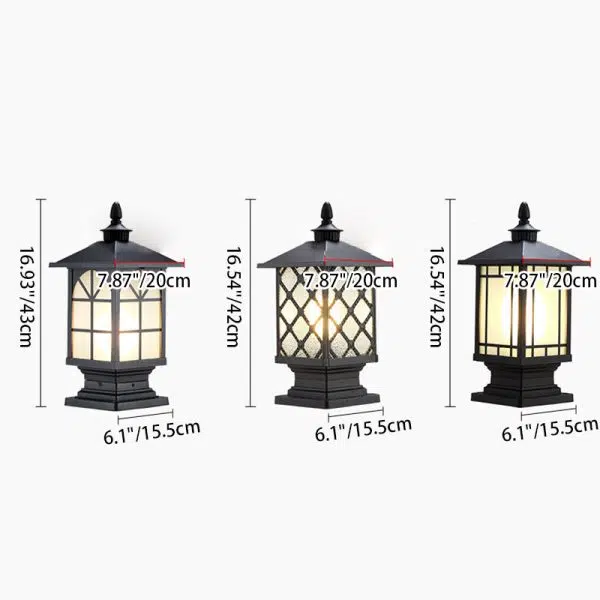 Contemporary Industrial Square Aluminum Frosted Glass 1-Light Outdoor Post Light For Garden - Image 4