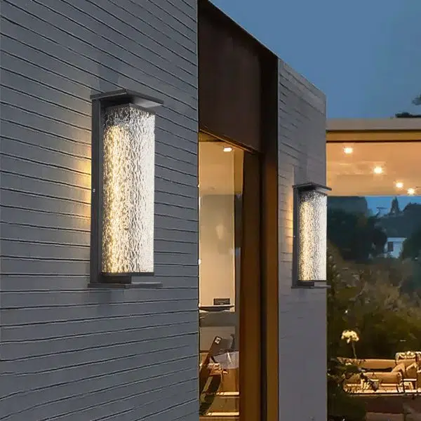 Contemporary Industrial Stainless Steel Crack Shade Cuboid LED Solar Outdoor Wall Sconce Lamp For Garden - Image 12