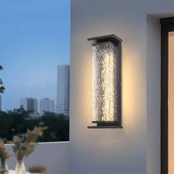 Contemporary Industrial Stainless Steel Crack Shade Cuboid LED Solar Outdoor Wall Sconce Lamp For Garden - Image 8