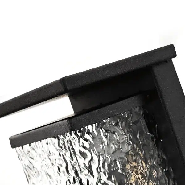 Contemporary Industrial Stainless Steel Crack Shade Cuboid LED Solar Outdoor Wall Sconce Lamp For Garden - Image 5