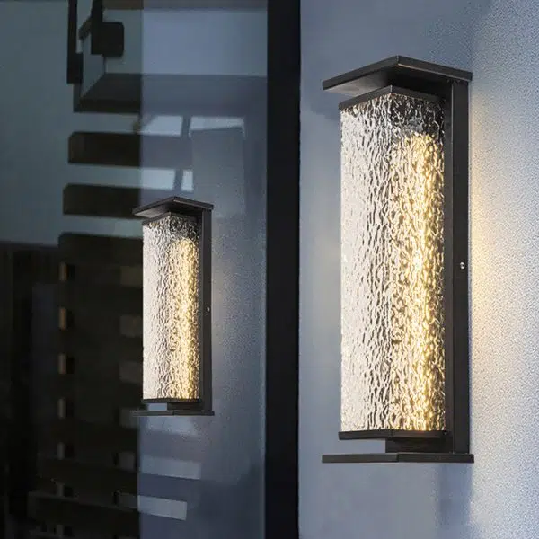 Contemporary Industrial Stainless Steel Crack Shade Cuboid LED Solar Outdoor Wall Sconce Lamp For Garden - Image 10