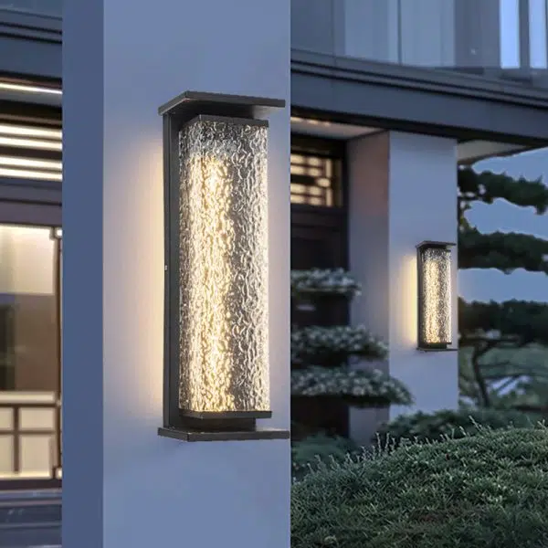 Contemporary Industrial Stainless Steel Crack Shade Cuboid LED Solar Outdoor Wall Sconce Lamp For Garden - Image 9