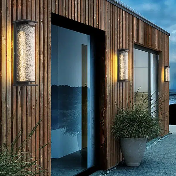 Contemporary Industrial Stainless Steel Crack Shade Cuboid LED Solar Outdoor Wall Sconce Lamp For Garden - Image 11