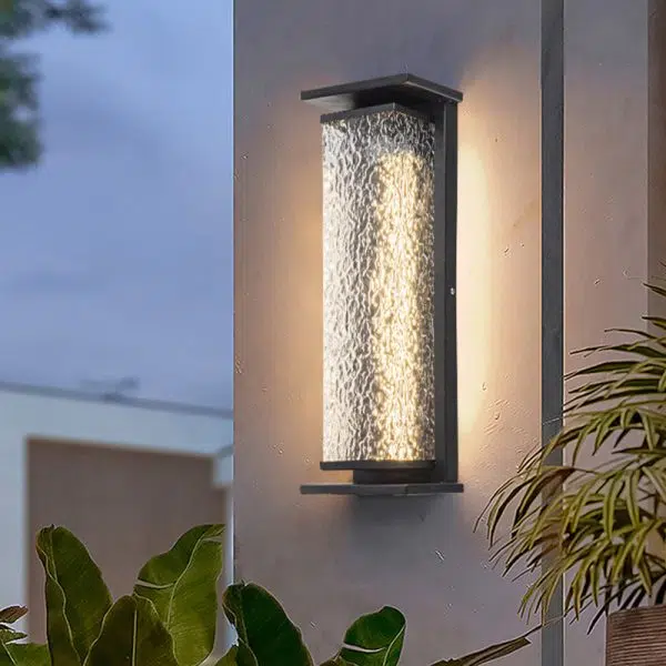 Contemporary Industrial Stainless Steel Crack Shade Cuboid LED Solar Outdoor Wall Sconce Lamp For Garden - Image 3