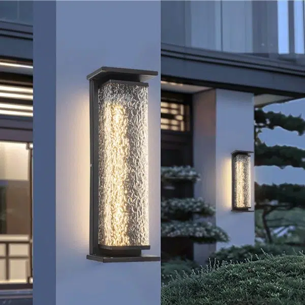 Contemporary Industrial Stainless Steel Crack Shade Cuboid LED Solar Outdoor Wall Sconce Lamp For Garden - Image 7