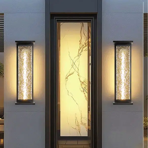 Contemporary Industrial Stainless Steel Crack Shade Cuboid LED Solar Outdoor Wall Sconce Lamp For Garden - Image 6