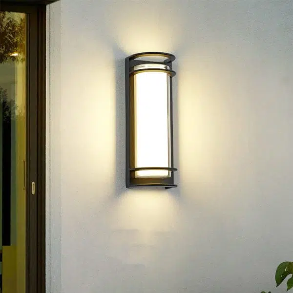 Contemporary Industrial Aluminum Acrylic Cylinder LED Waterproof Wall Sconce Lamp For Outdoor Patio - Image 9