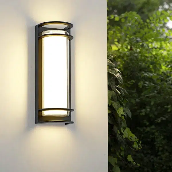 Contemporary Industrial Aluminum Acrylic Cylinder LED Waterproof Wall Sconce Lamp For Outdoor Patio - Image 10