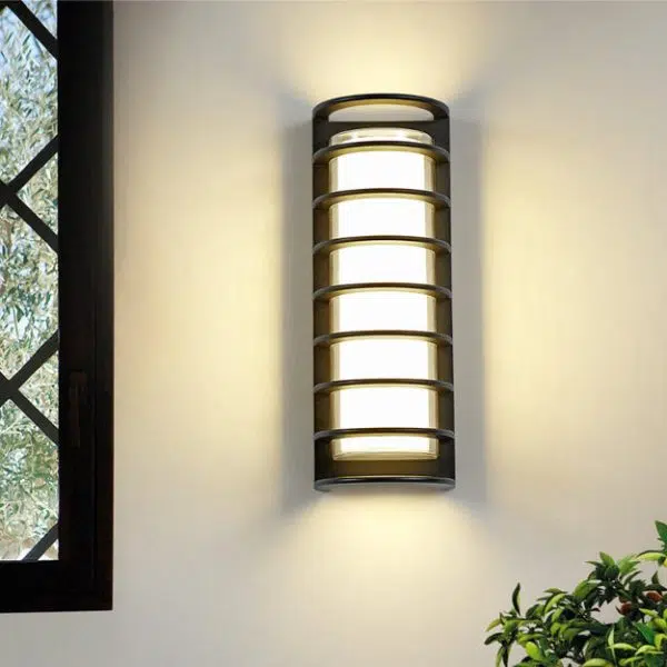 Contemporary Industrial Aluminum Acrylic Cylinder LED Waterproof Wall Sconce Lamp For Outdoor Patio - Image 3