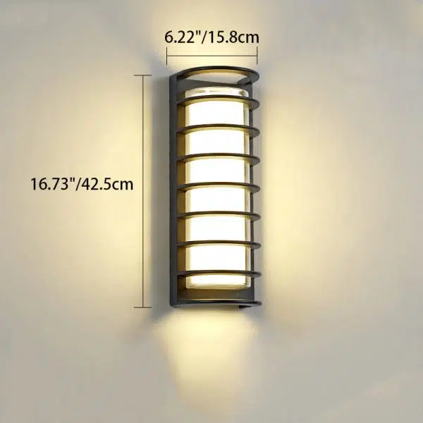 Contemporary Industrial Aluminum Acrylic Cylinder LED Waterproof Wall Sconce Lamp For Outdoor Patio - Image 4
