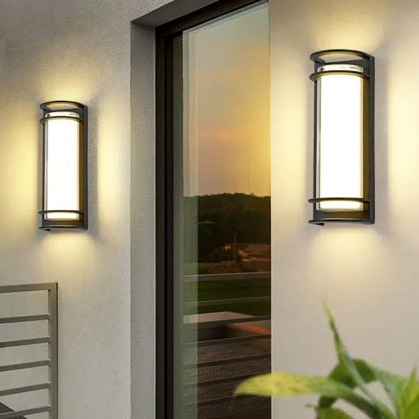 Contemporary Industrial Aluminum Acrylic Cylinder LED Waterproof Wall Sconce Lamp For Outdoor Patio - Image 2