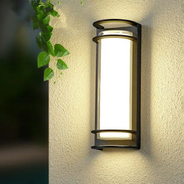 Contemporary Industrial Aluminum Acrylic Cylinder LED Waterproof Wall Sconce Lamp For Outdoor Patio - Image 14
