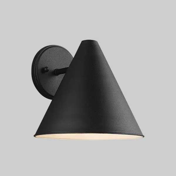 Contemporary Industrial Iron Geometric Cone 1-Light Outdoor Waterproof Wall Sconce Lamp For Outdoor Patio - Image 9
