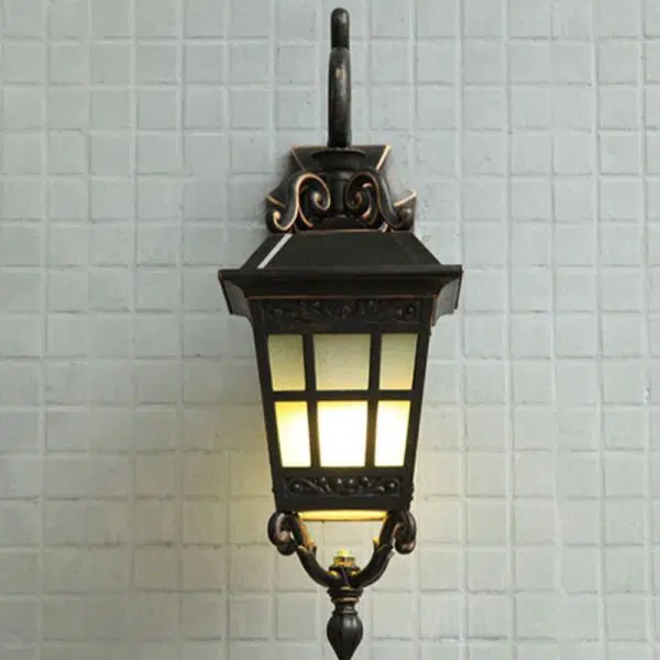 Contemporary Industrial Aluminum Frame Frosted Glass 1-Light Outdoor Waterproof Wall Sconce Lamp For Outdoor Patio - Image 6