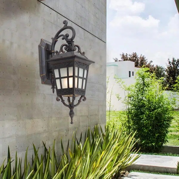 Contemporary Industrial Aluminum Frame Frosted Glass 1-Light Outdoor Waterproof Wall Sconce Lamp For Outdoor Patio - Image 2