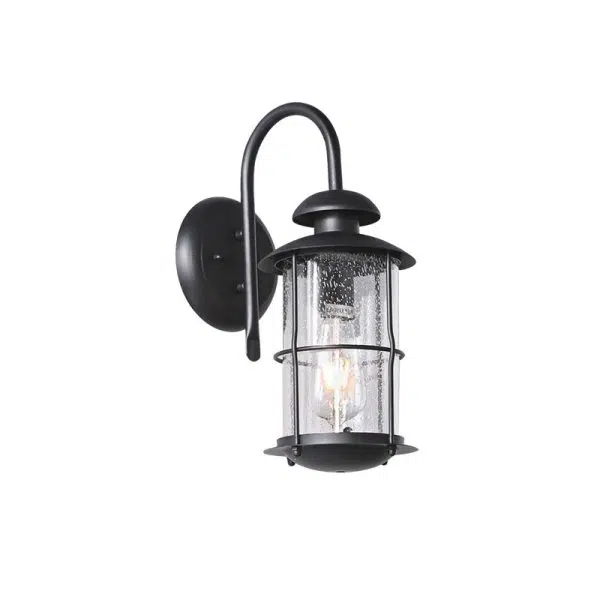 Contemporary Simplicity Iron Frame Glass Cylinder 1-Light Outdoor Waterproof Wall Sconce Lamp For Garden - Image 11
