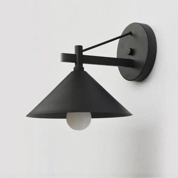Contemporary Nordic Iron Geometric Cone 1-Light Outdoor Waterproof Wall Sconce Lamp For Garden - Image 13