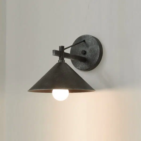 Contemporary Nordic Iron Geometric Cone 1-Light Outdoor Waterproof Wall Sconce Lamp For Garden - Image 11