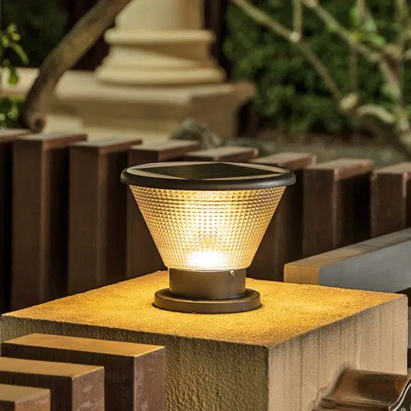 Contemporary Industrial Aluminum Acrylic Round Waterproof LED Outdoor Post Light For Garden - Image 12