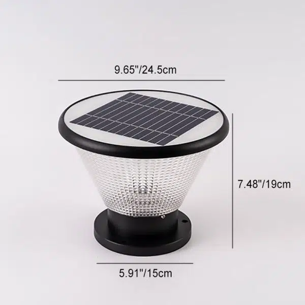 Contemporary Industrial Aluminum Acrylic Round Waterproof LED Outdoor Post Light For Garden - Image 5
