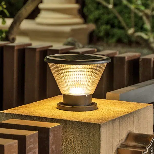 Contemporary Industrial Aluminum Acrylic Round Waterproof LED Outdoor Post Light For Garden - Image 3