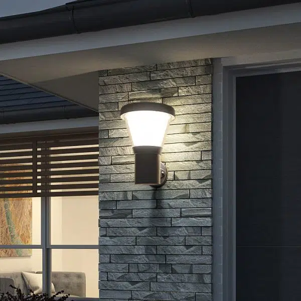 Contemporary Simplicity Aluminum PC Arc Arm LED Outdoor Wall Sconce Lamp For Garden - Image 13