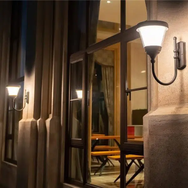 Contemporary Simplicity Aluminum PC Arc Arm LED Outdoor Wall Sconce Lamp For Garden - Image 3