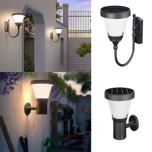 Contemporary Simplicity Aluminum PC Arc Arm LED Outdoor Wall Sconce Lamp For Garden - Image 10