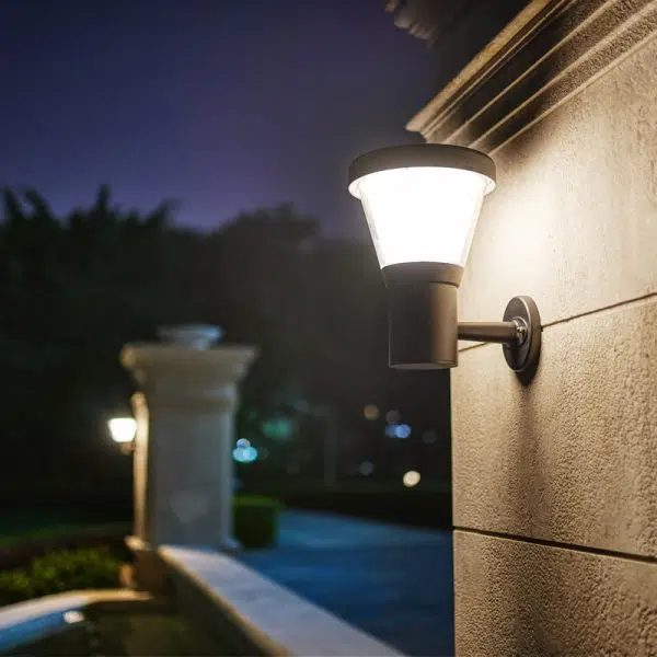 Contemporary Simplicity Aluminum PC Arc Arm LED Outdoor Wall Sconce Lamp For Garden - Image 11