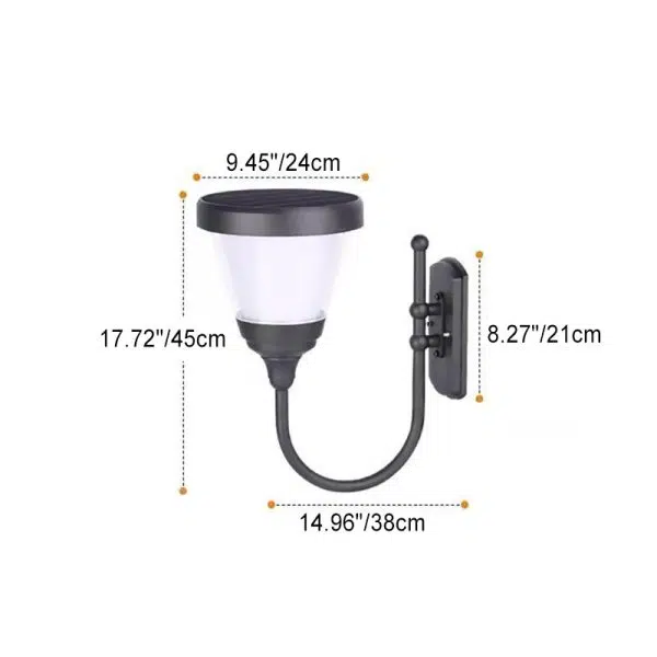 Contemporary Simplicity Aluminum PC Arc Arm LED Outdoor Wall Sconce Lamp For Garden - Image 4