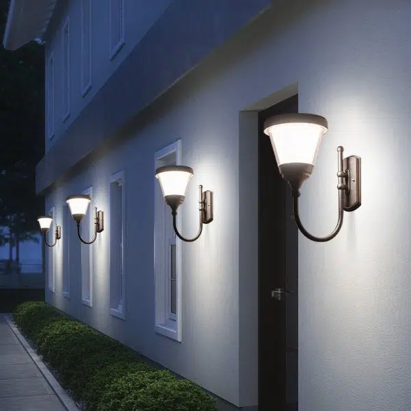 Contemporary Simplicity Aluminum PC Arc Arm LED Outdoor Wall Sconce Lamp For Garden - Image 2