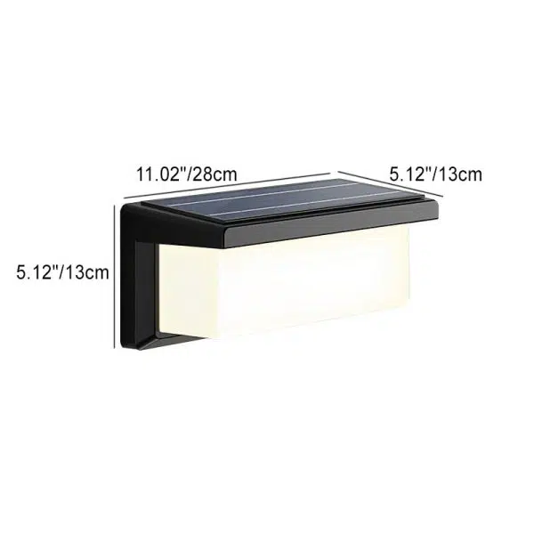 Contemporary Simplicity Rectangular Waterproof Solar Human Body Induction LED Outdoor Wall Sconce Lamp For Garden - Image 4