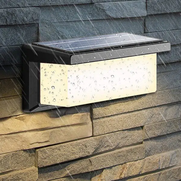 Contemporary Simplicity Rectangular Waterproof Solar Human Body Induction LED Outdoor Wall Sconce Lamp For Garden - Image 9