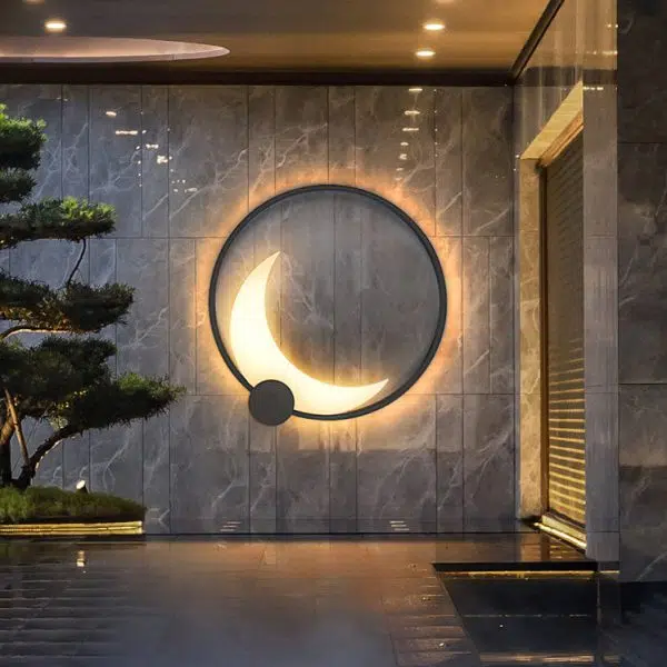 Contemporary Simplicity Geometric Circle Ring Stainless Steel Acrylic LED Solar Outdoor Wall Sconce Lamp For Garden - Image 10