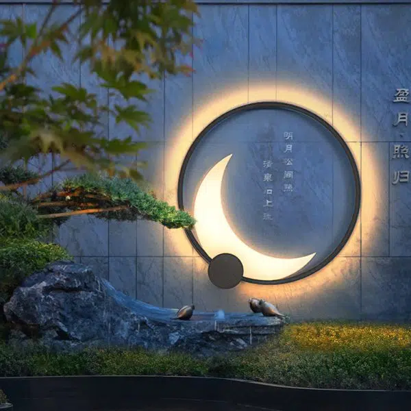 Contemporary Simplicity Geometric Circle Ring Stainless Steel Acrylic LED Solar Outdoor Wall Sconce Lamp For Garden - Image 8