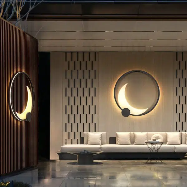 Contemporary Simplicity Geometric Circle Ring Stainless Steel Acrylic LED Solar Outdoor Wall Sconce Lamp For Garden - Image 9