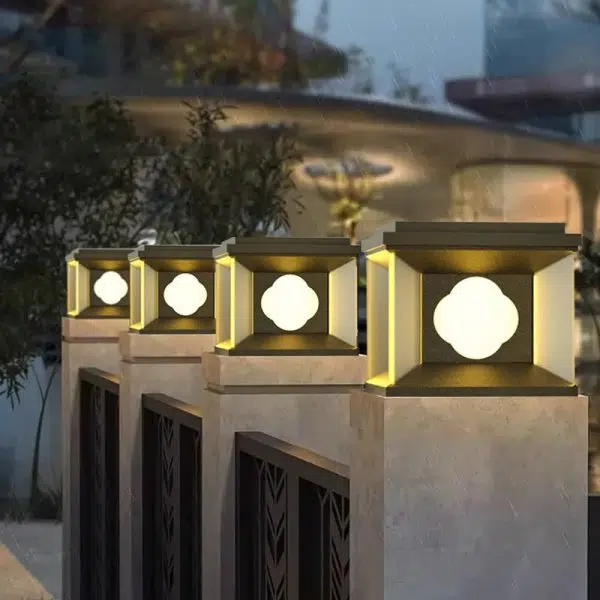 Contemporary Simplicity Square Aluminum Stainless Steel LED Outdoor Post Light For Garden - Image 3