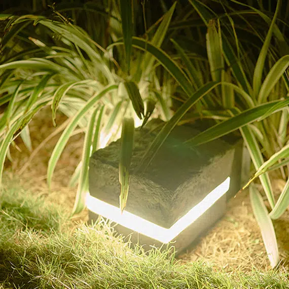 BS-Lighting-LL04001-1.jpg Contemporary Simplicity Solar Resin Simulation Striped Stone LED Outdoor Light For Garden - Image 1